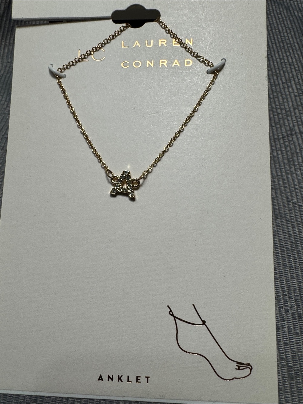 LC Lauren Conrad Gold Star Charm Anklet
